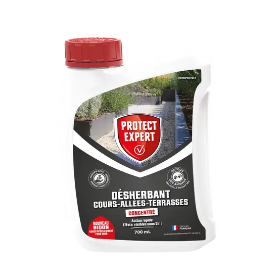 Désherbant Puissant concentré Procour700 pour Terrasses, Cours et Allées - Bidon de 700ml